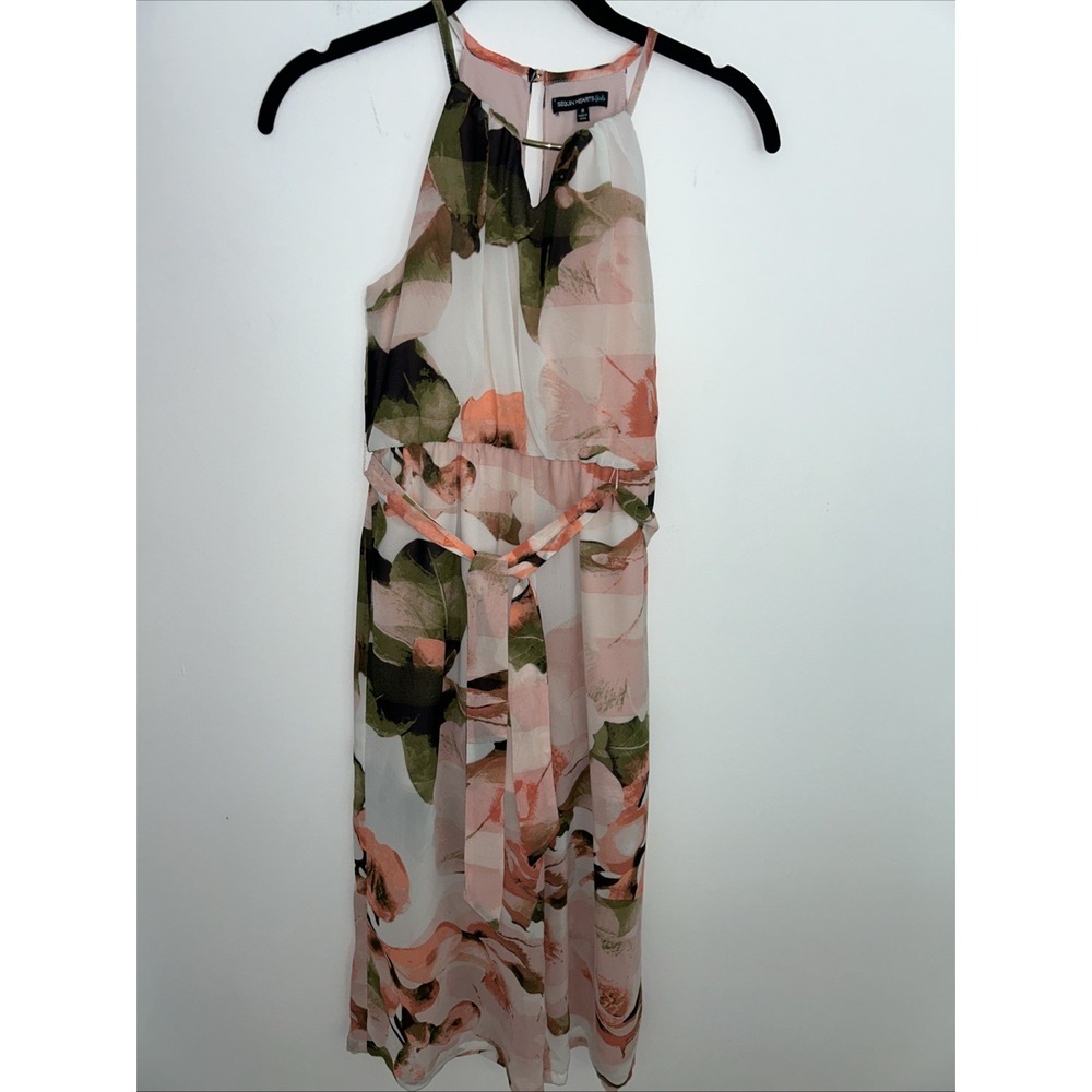 Sequin Hearts Girls M Pink Peach White Green Jumpsuit Short‎ Sleeveless Wide Leg
